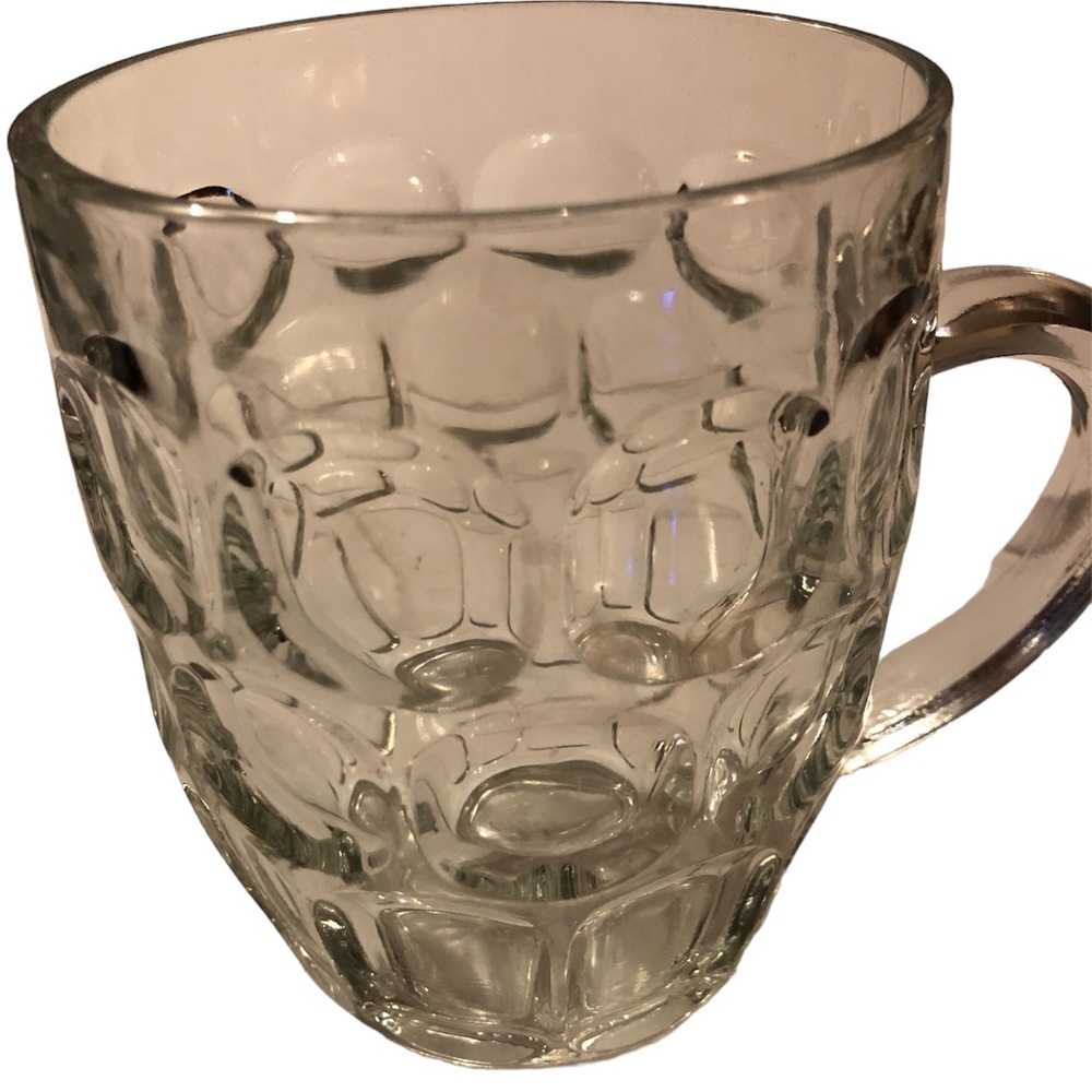 Vintage Ravenhead Thumbprint Pub Beer Glass 5” tall